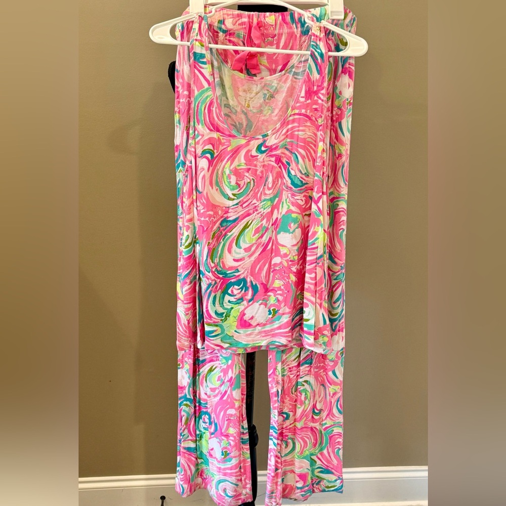 Women’s LILLY PULITZER Raz Berry Rose All Day Knit Pajama Set- Size L/XL - Picture 5 of 5